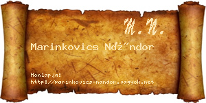 Marinkovics Nándor névjegykártya
