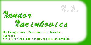 nandor marinkovics business card