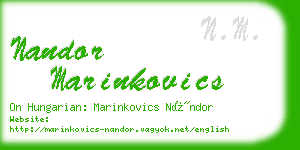 nandor marinkovics business card